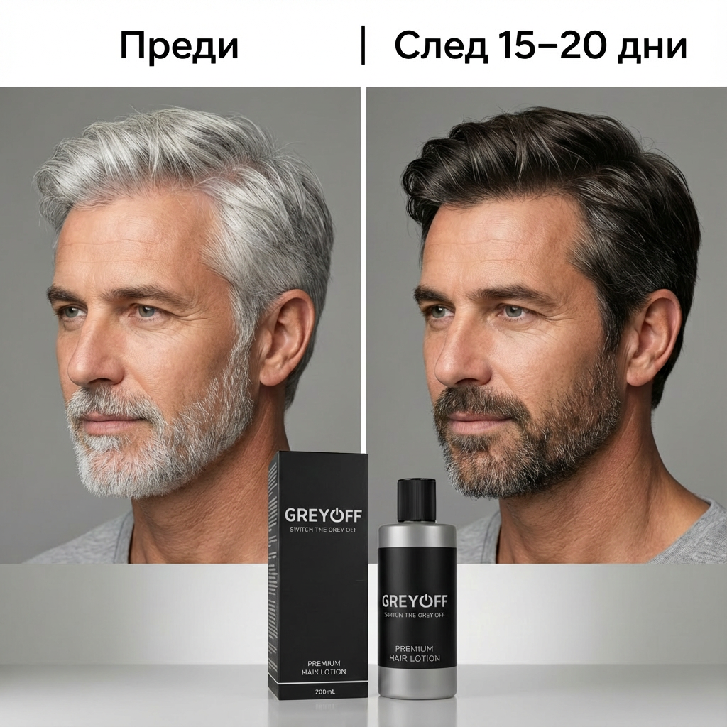 GreyOFF – Mniej siwych włosów. Bez farbowania. W naturalny sposób.