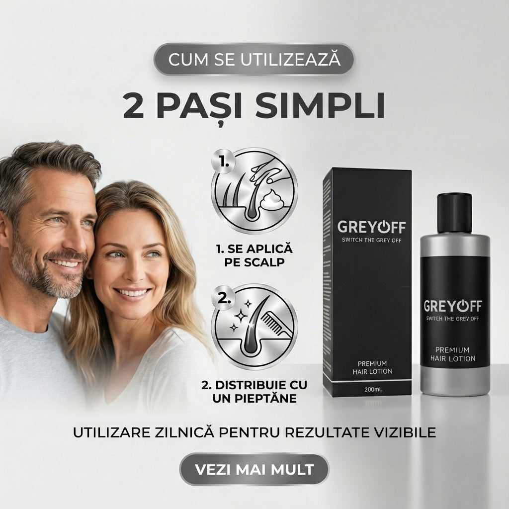 GreyOFF - По-малко сива коса. Без боя. По естествен начин. (Romanian)